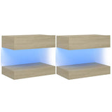 NNEVL TV Cabinets with LED Lights 2 pcs Sonoma Oak 60x35 cm