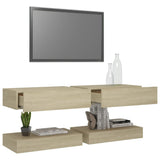 NNEVL TV Cabinets with LED Lights 2 pcs Sonoma Oak 60x35 cm