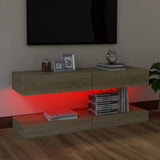 NNEVL TV Cabinets with LED Lights 2 pcs Sonoma Oak 60x35 cm