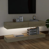 NNEVL TV Cabinets with LED Lights 2 pcs Sonoma Oak 60x35 cm