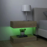 NNEVL TV Cabinets with LED Lights 2 pcs Sonoma Oak 60x35 cm