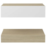 NNEVL TV Cabinet with LED Lights White and Sonoma Oak 60x35 cm