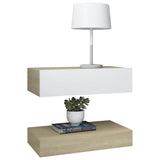 NNEVL TV Cabinets with LED Lights 2 pcs White and Sonoma Oak 60x35 cm