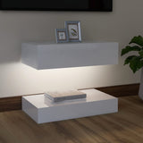 NNEVL TV Cabinet with LED Lights High Gloss White 60x35 cm