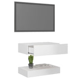 NNEVL TV Cabinet with LED Lights High Gloss White 60x35 cm