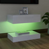 NNEVL TV Cabinet with LED Lights High Gloss White 60x35 cm