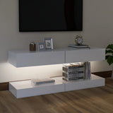 NNEVL TV Cabinets with LED Lights 2 pcs High Gloss White 60x35 cm