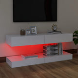 NNEVL TV Cabinets with LED Lights 2 pcs High Gloss White 60x35 cm
