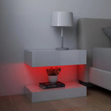 NNEVL TV Cabinets with LED Lights 2 pcs High Gloss White 60x35 cm