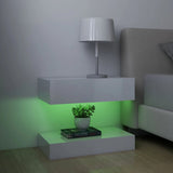 NNEVL TV Cabinets with LED Lights 2 pcs High Gloss White 60x35 cm