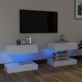 NNEVL TV Cabinets with LED Lights 2 pcs High Gloss White 60x35 cm