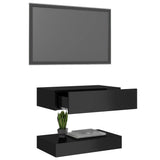 NNEVL TV Cabinet with LED Lights High Gloss Black 60x35 cm