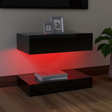 NNEVL TV Cabinet with LED Lights High Gloss Black 60x35 cm