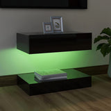 NNEVL TV Cabinet with LED Lights High Gloss Black 60x35 cm