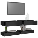 NNEVL TV Cabinets with LED Lights 2 pcs High Gloss Black 60x35 cm
