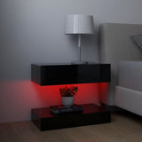 NNEVL TV Cabinets with LED Lights 2 pcs High Gloss Black 60x35 cm