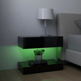 NNEVL TV Cabinets with LED Lights 2 pcs High Gloss Black 60x35 cm