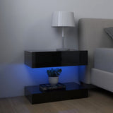 NNEVL TV Cabinets with LED Lights 2 pcs High Gloss Black 60x35 cm