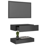NNEVL TV Cabinet with LED Lights High Gloss Grey 60x35 cm