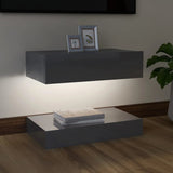 NNEVL TV Cabinet with LED Lights High Gloss Grey 60x35 cm