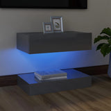 NNEVL TV Cabinet with LED Lights High Gloss Grey 60x35 cm