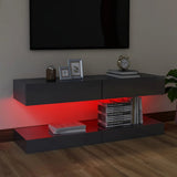 NNEVL TV Cabinets with LED Lights 2 pcs High Gloss Grey 60x35 cm