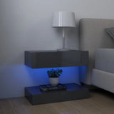 NNEVL TV Cabinets with LED Lights 2 pcs High Gloss Grey 60x35 cm