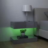 NNEVL TV Cabinets with LED Lights 2 pcs High Gloss Grey 60x35 cm
