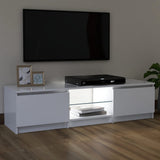 NNEVL TV Cabinet with LED Lights White 120x30x35.5 cm