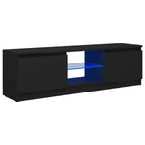 NNEVL TV Cabinet with LED Lights Black 120x30x35.5 cm