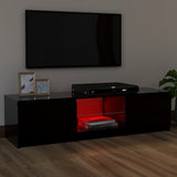 NNEVL TV Cabinet with LED Lights Black 120x30x35.5 cm