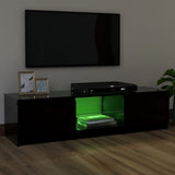 NNEVL TV Cabinet with LED Lights Black 120x30x35.5 cm