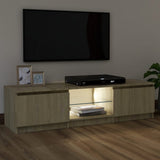 NNEVL TV Cabinet with LED Lights Sonoma Oak 120x30x35.5 cm