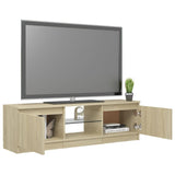 NNEVL TV Cabinet with LED Lights Sonoma Oak 120x30x35.5 cm