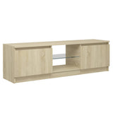NNEVL TV Cabinet with LED Lights Sonoma Oak 120x30x35.5 cm