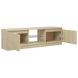 NNEVL TV Cabinet with LED Lights Sonoma Oak 120x30x35.5 cm