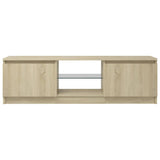 NNEVL TV Cabinet with LED Lights Sonoma Oak 120x30x35.5 cm