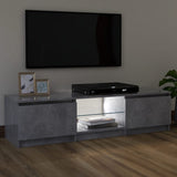 NNEVL TV Cabinet with LED Lights Concrete Grey 120x30x35.5 cm
