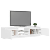 NNEVL TV Cabinet with LED Lights White 140x40x35.5 cm