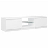 NNEVL TV Cabinet with LED Lights White 140x40x35.5 cm