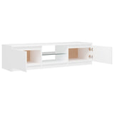 NNEVL TV Cabinet with LED Lights White 140x40x35.5 cm