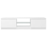 NNEVL TV Cabinet with LED Lights White 140x40x35.5 cm