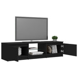 NNEVL TV Cabinet with LED Lights Black 140x40x35.5 cm