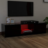 NNEVL TV Cabinet with LED Lights Black 140x40x35.5 cm