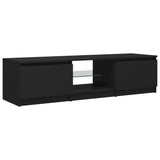 NNEVL TV Cabinet with LED Lights Black 140x40x35.5 cm