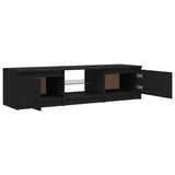 NNEVL TV Cabinet with LED Lights Black 140x40x35.5 cm