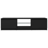 NNEVL TV Cabinet with LED Lights Black 140x40x35.5 cm