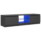 NNEVL TV Cabinet with LED Lights Grey 140x40x35.5 cm