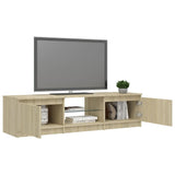 NNEVL TV Cabinet with LED Lights Sonoma Oak 140x40x35.5 cm