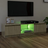 NNEVL TV Cabinet with LED Lights Sonoma Oak 140x40x35.5 cm